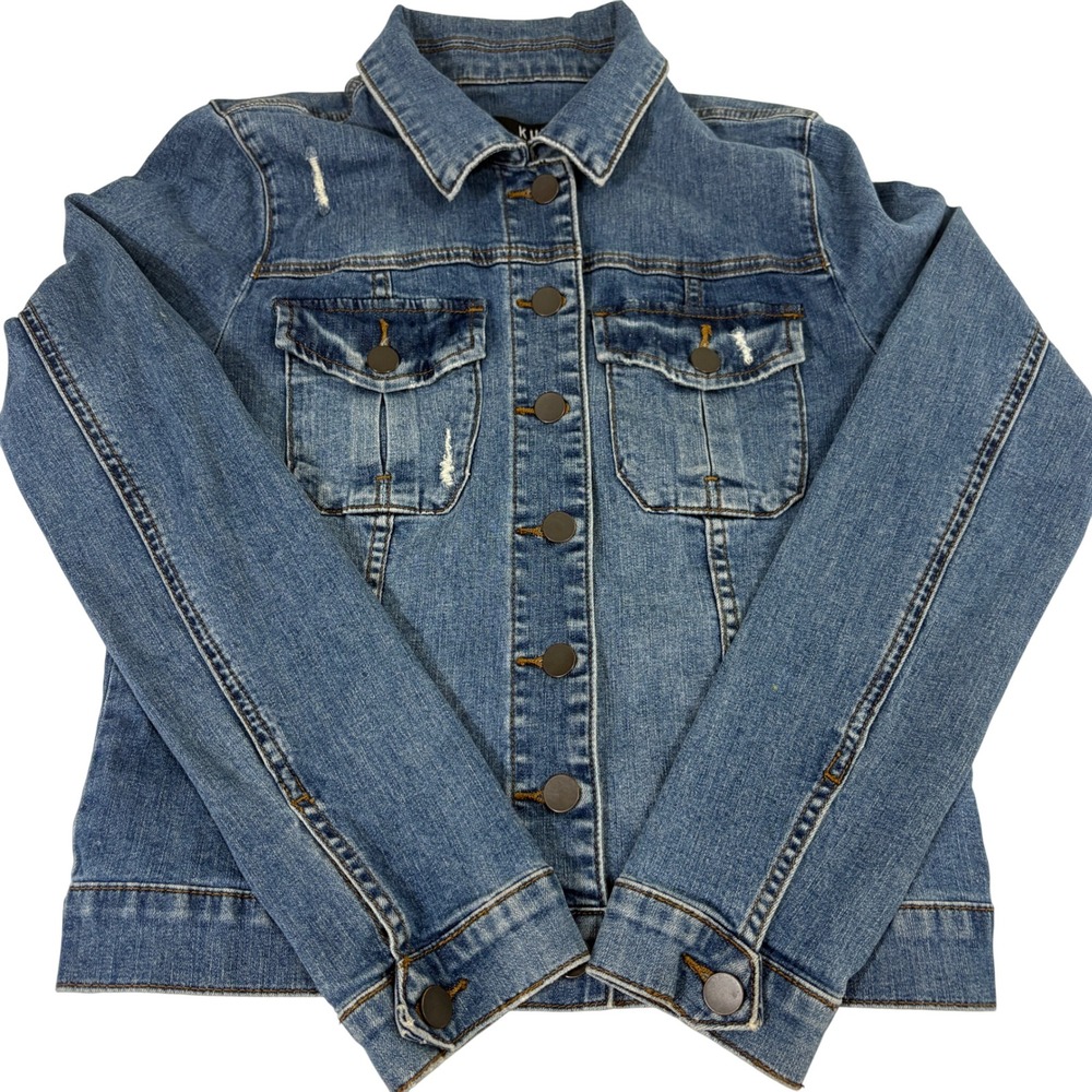 KUT From The Kloth Amelia Denim Trucker‎ Jean Jacket Distressed Blue Medium